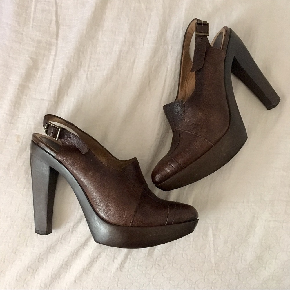 Marni Wood Platform Heels
